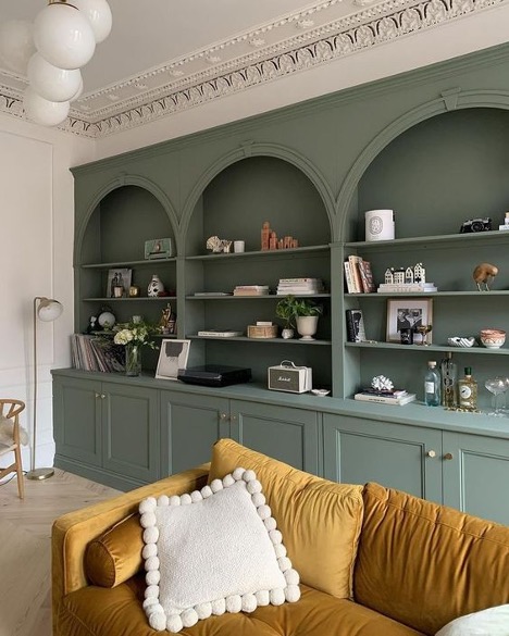 Green arched built-in